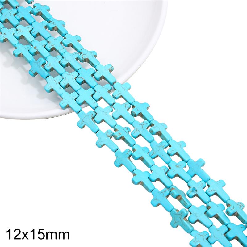 1 Strand 38CM Blue Turquoises Stone Chain Charm Beads Chain DIY Bracelet Necklace Jewelry Making