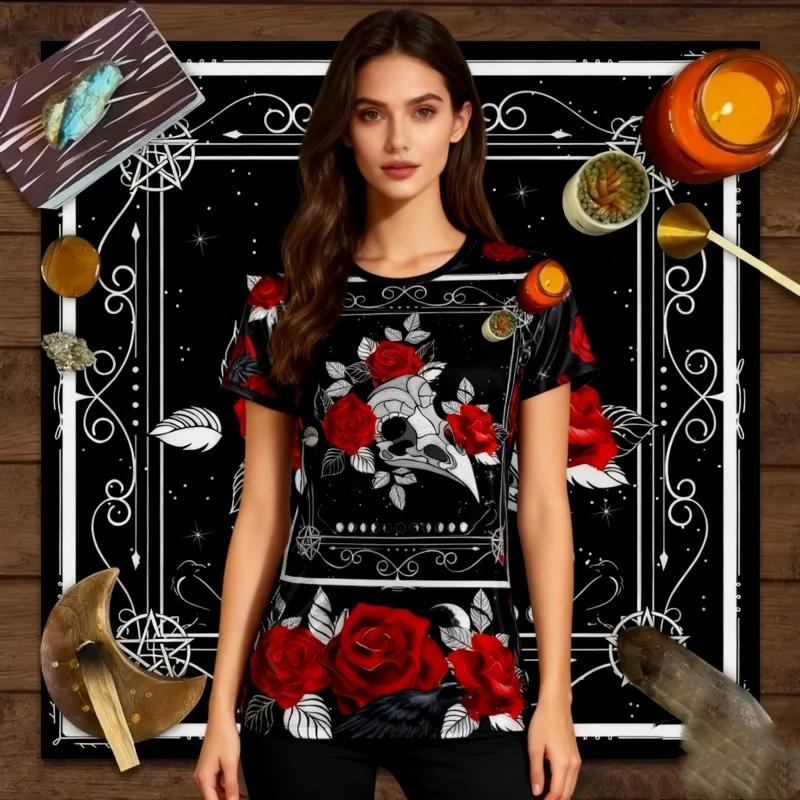 

3d модна жіноча футболка з графіті, повсякденний вільний топ із круглим вирізом, велика літня футболка з короткими рукавами, 2024 XL