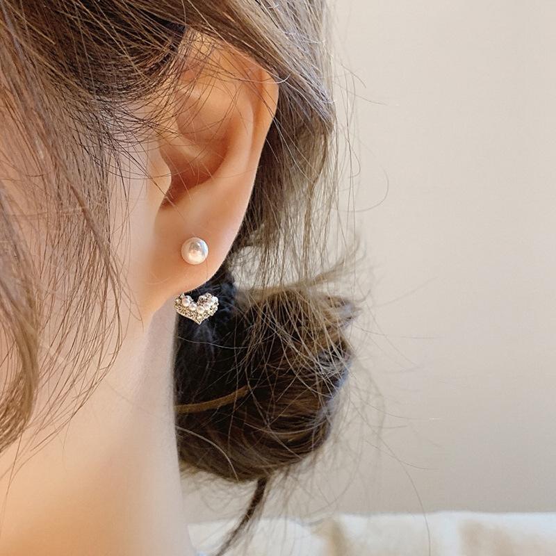 

Серьги-подвески в виде сердца с имитацией жемчуга для женщин, ювелирные аксессуары