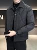 Men's Lightweight Down Business Jacket: Fall/Winter 2025 Shirt-Style Lapel, Solid Color for Administrative Casual Wear