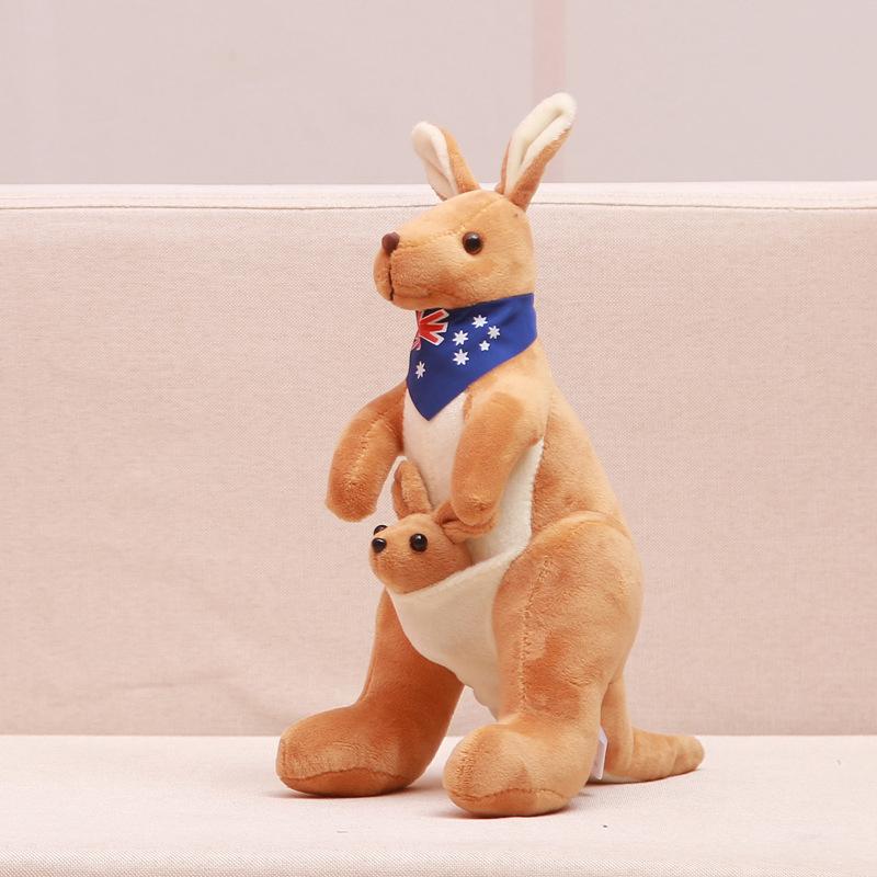 35Cm Lovely Mother & Child Kangaroo Plush Toys Plushie Pillow Big Size Stuffed Dolls For Baby Room Decor Birthday Christmas Gift