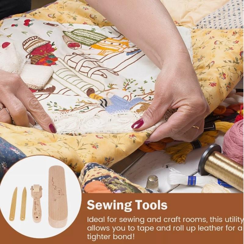 4pcs Tailors Clapper Set Beech Wood Seam Presser Tool Wooden Pressing Sewing