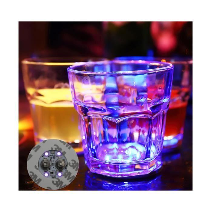 Dessous de verre lumineux LED - Lot de 6 - Multicolores - Étanches - 7 couleurs différentes
