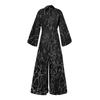 Women's Temperament Elegant Waist Drawstring Long Sleeve Hanging Neck Trousers Printed Jumpsuit