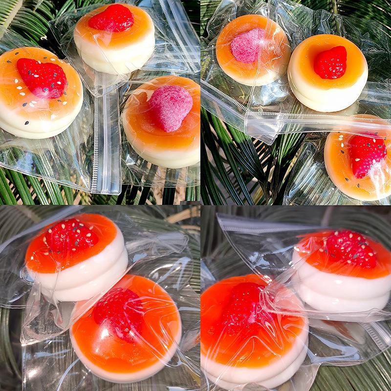 1Pcs Soft Taba Strawberry Blueberry Soufflé Fidget Toy Portable Sensory Stress Relief Toy for Travel Relax