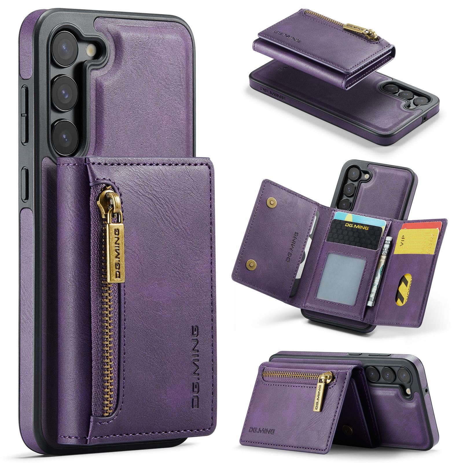 

DG.MING M5 Series For Samsung Galaxy S23 Case Phone Cover with Detachable Wallet Purple