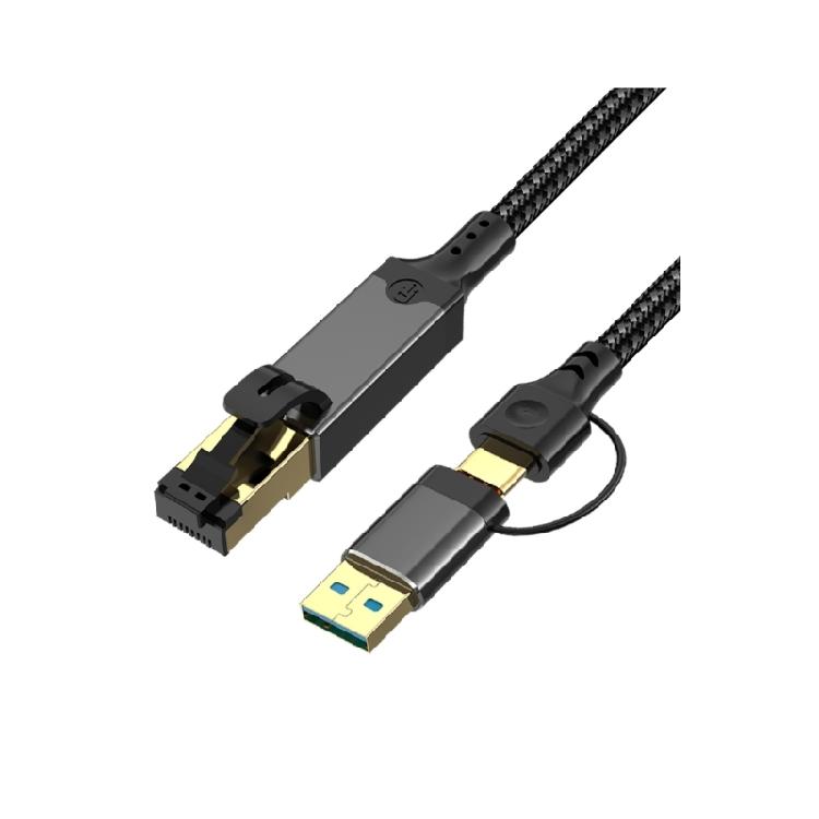 Textile Sleeve USB to RJ45 Ethernet Cable with Fast Start, Gigabit Internet Access for Students and Travel Workspaces
