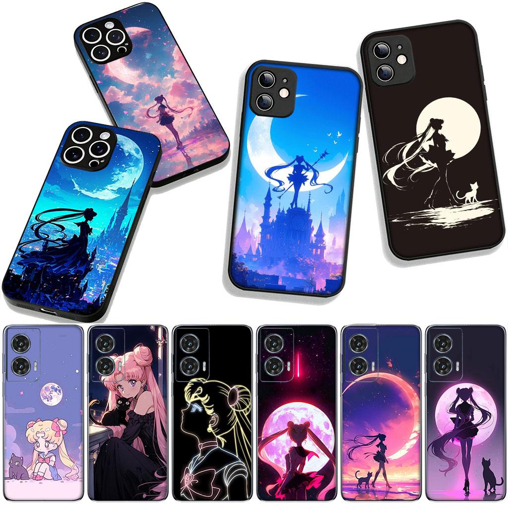 Anime S-Sailors Cartoon Moons Handyhülle für Samsung Galaxy A36 A17 A26 A07 A35 A54 A53 A13 A33 A34 S8 S9 S20 S21 FE S10 Plus