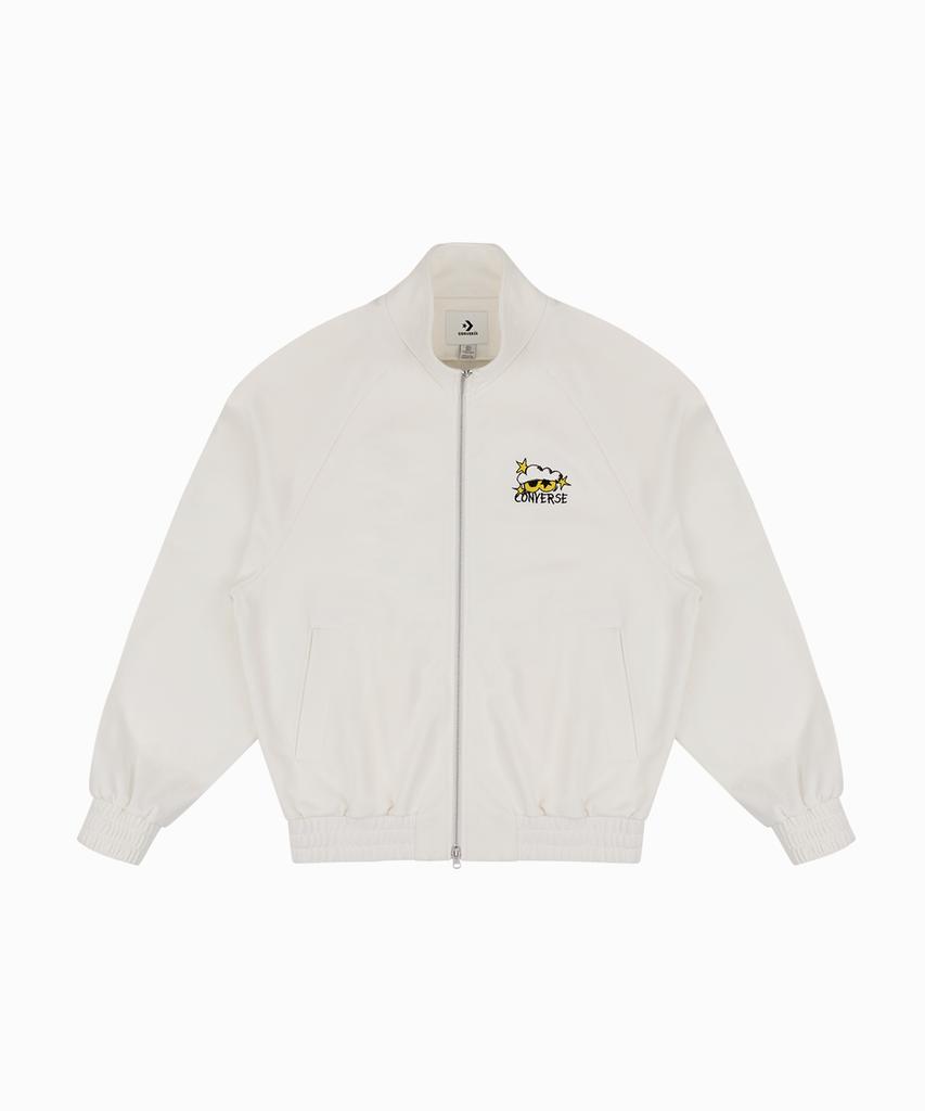 CONVERSE & J.O.F.L. Friends Oversized Zip-Up Sweatshirt Egret Ucl158-W2Y