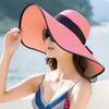 Ribbon Beach Hat, Wing Summer Beach Floppy Hat, Pink