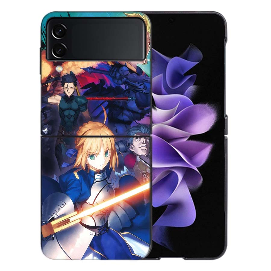 Bilibili F-Fate Stay Night Phone Case For Samsung Z Flip 6 7 5G Galaxy Z Flip 5 4 3 5G Cases Shockproof Hard Cover TPU