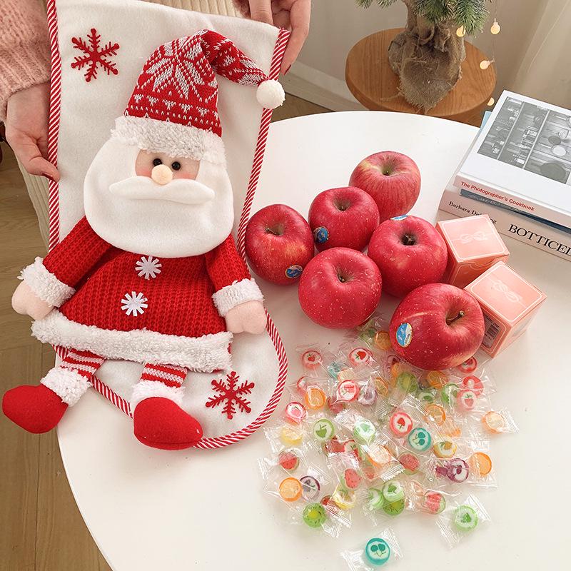 3D Knitted Santa Claus & Snowman Gift Bag Christmas Tree Decorations