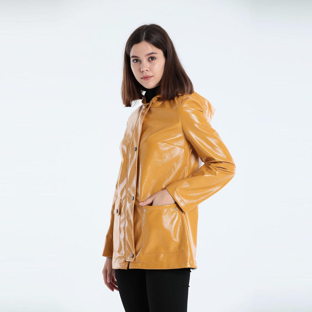 agnese hooded leather jacket
