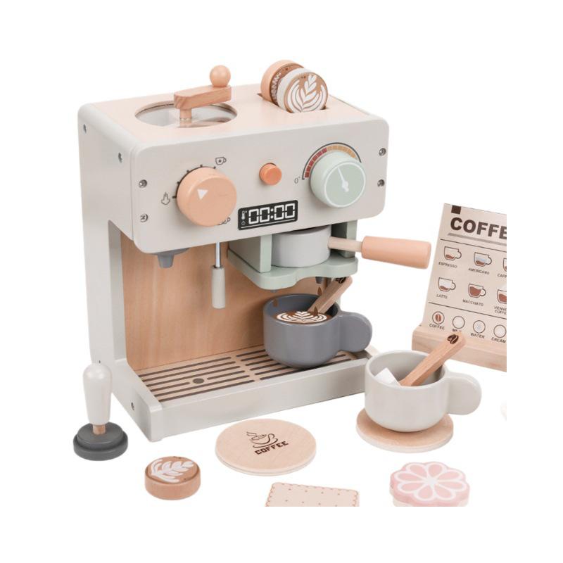 Kids' Wooden Coffee Maker & Afternoon Tea Play Set
