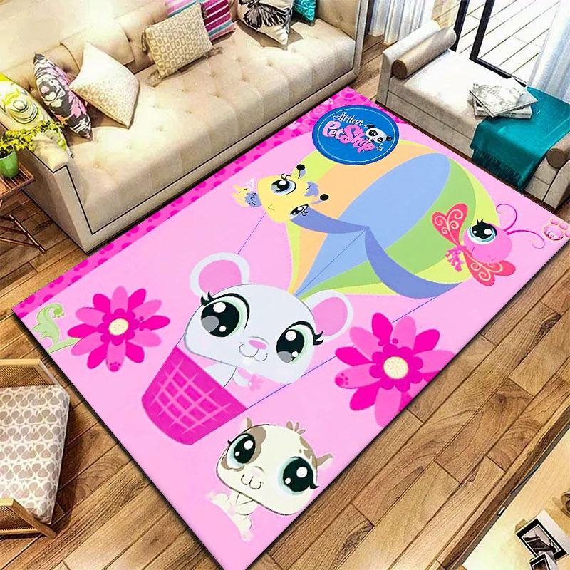 Littlest Pet Shop Carpet Rug for Living Room Bedroom Home Sofa Decoration,Kids play Non-slip Floor Mat