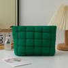 Trendy Women's Solid Color Pleated Makeup Clutch: Versatile, Fashionable, Stylish Plaid Bag