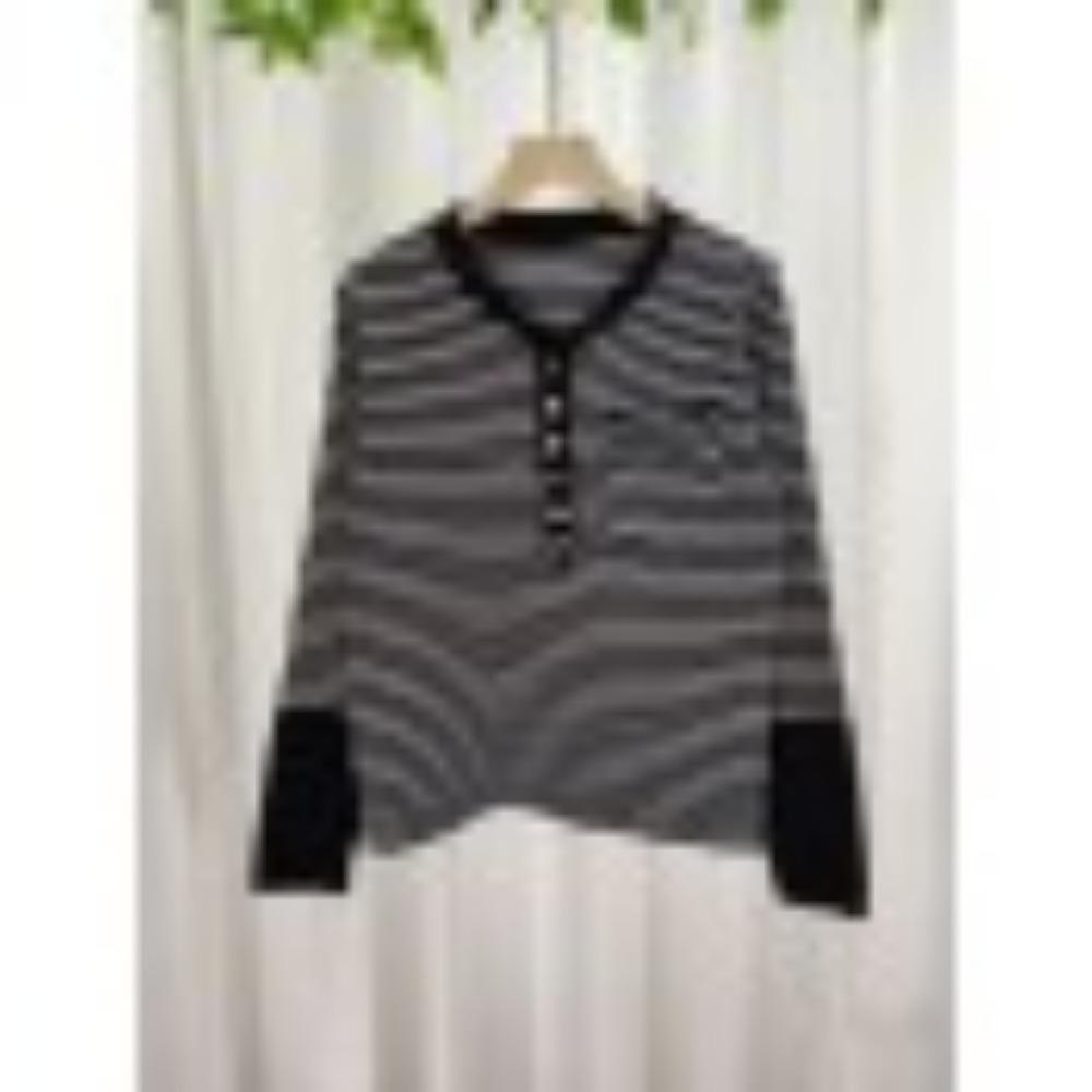 

Two Retro Fake Long-sleeved Knitted Sweaters with Contrasting Colors and Stripes for Women s Autumn and Winter Base Layer and Slimming Top one size чёрный