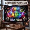 Skull Gothic Theme Throw Blanket Custom Name Text Personalized Blanket Soft Cozy Blanket for Home Sofa Bed