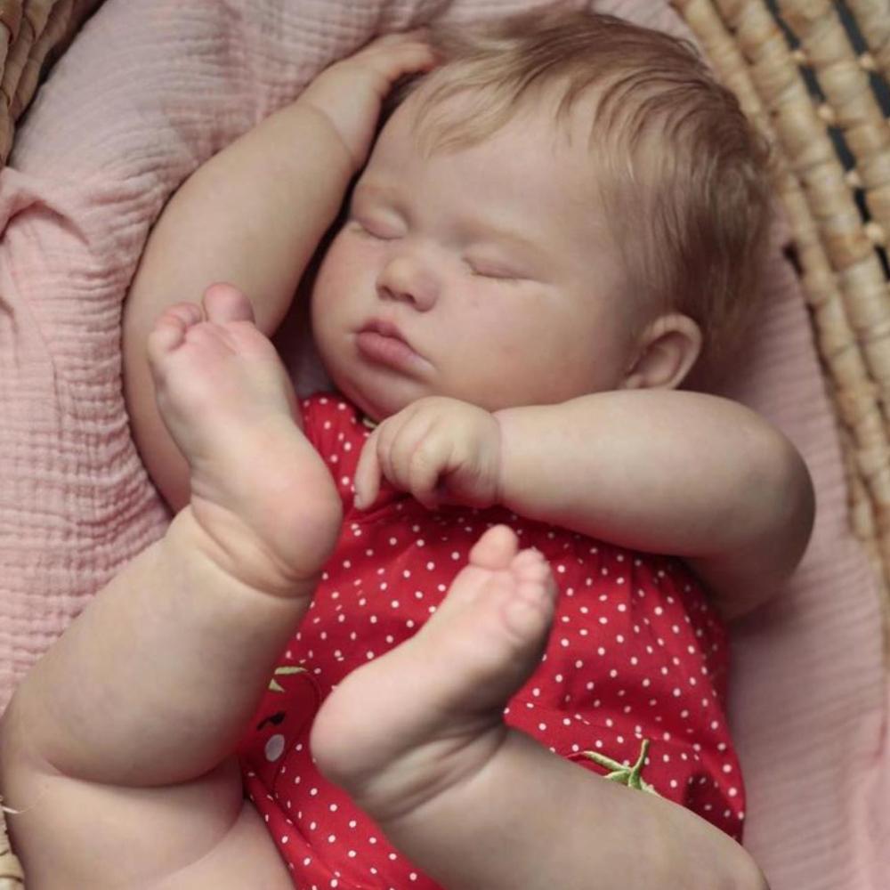 

BZDOLL Reborn Sleeping Baby 3D Skin Soft Vinyl 60 CM 24Inch Fat Doll Toy for Girl with Vascular Vein Cloth Body Like Real Art Bebe cloth body doll