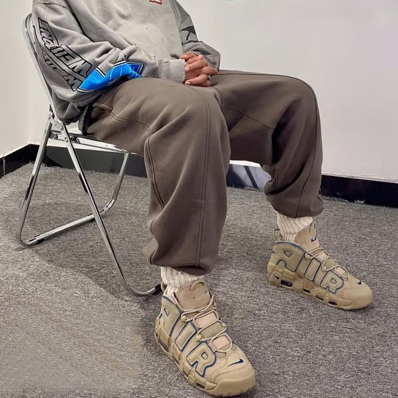 Nike Air More Uptempo GS Kalkakmenio spalvos vaikiški sportbačiai rudos valerijono mėlynumo DQ6200-200