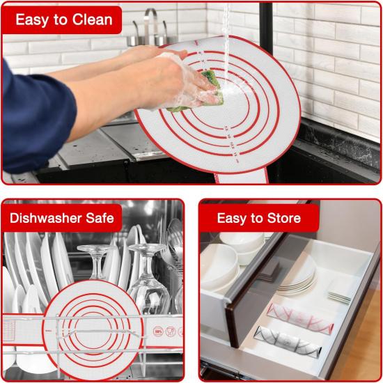 Silicone Bread Sling for Dutch Oven Baking Mat With Extra Long Handles Sourdough Bread Baking Supplies Non-Stick Silicone Mat Reble Heat Resistant