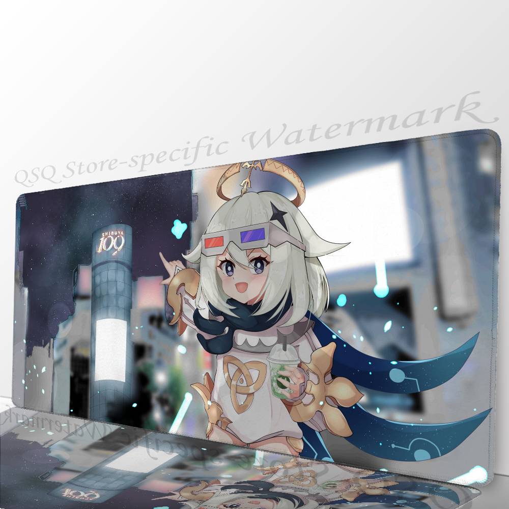 Paimon Game Anime Genshin I-Impact Mousepad Non-slip Suitable For Office Computers Laptops E-sports Game Desk Mats XXL Keyboard