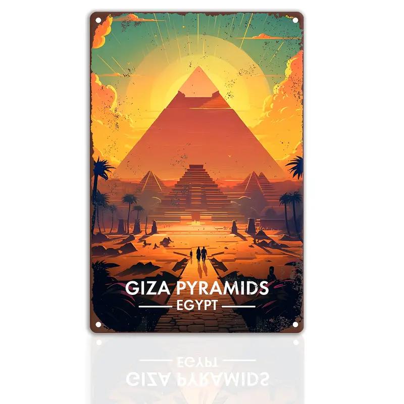 Travel Round The World Vintage Metal Sign.KENYA,EGYPT,PYRAMIDS Retro Poster,Home,Bar,Room,Hotel,Cafe,Club Garden Wall Decor G