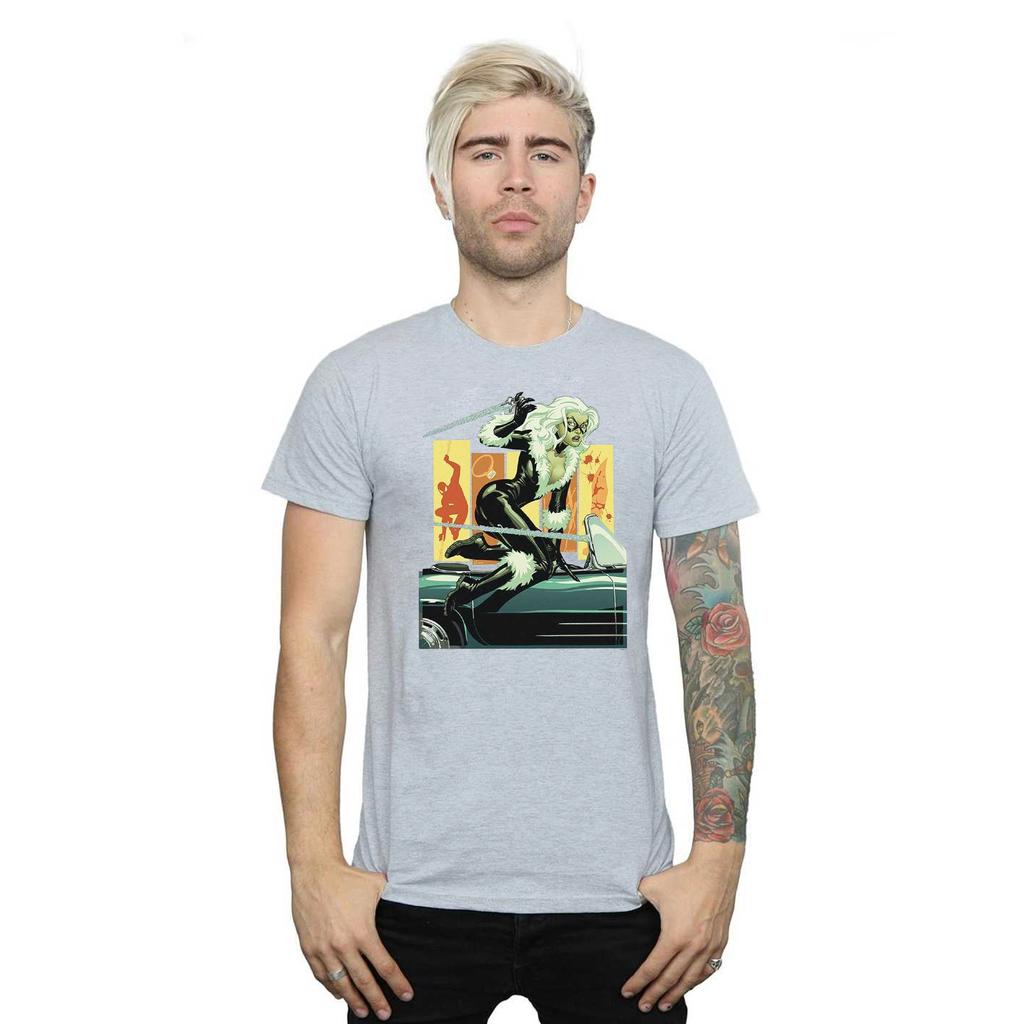 Marvel Mens Black Cat Car T-Shirt