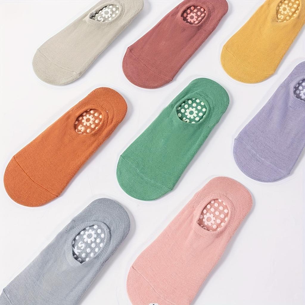 8 Pairs of Mix Color Yoga Socks, Breathable Low Cut Non-slip Grips Sports Socks for Pilates Barre Ballet