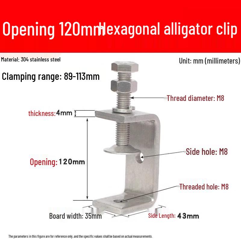 304 Stainless Steel U-Clamp Tiger Clamp with Hand-Tightened Eyebolt