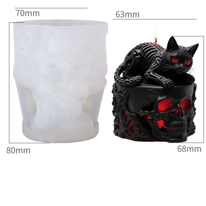 

Scented Candle Mold Approximate Skull Silicone Mold Black Candle Mold Silicone For Home Decoration Halloween Candle Making белый