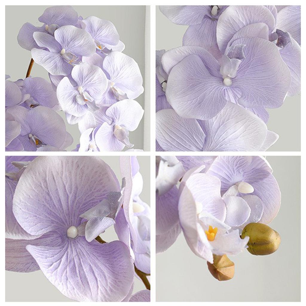 2 Pcs Orchid Artificial Flowers 37 Inch Realistic Fake Orchid Stem for Home Decor Party Wedding Decor