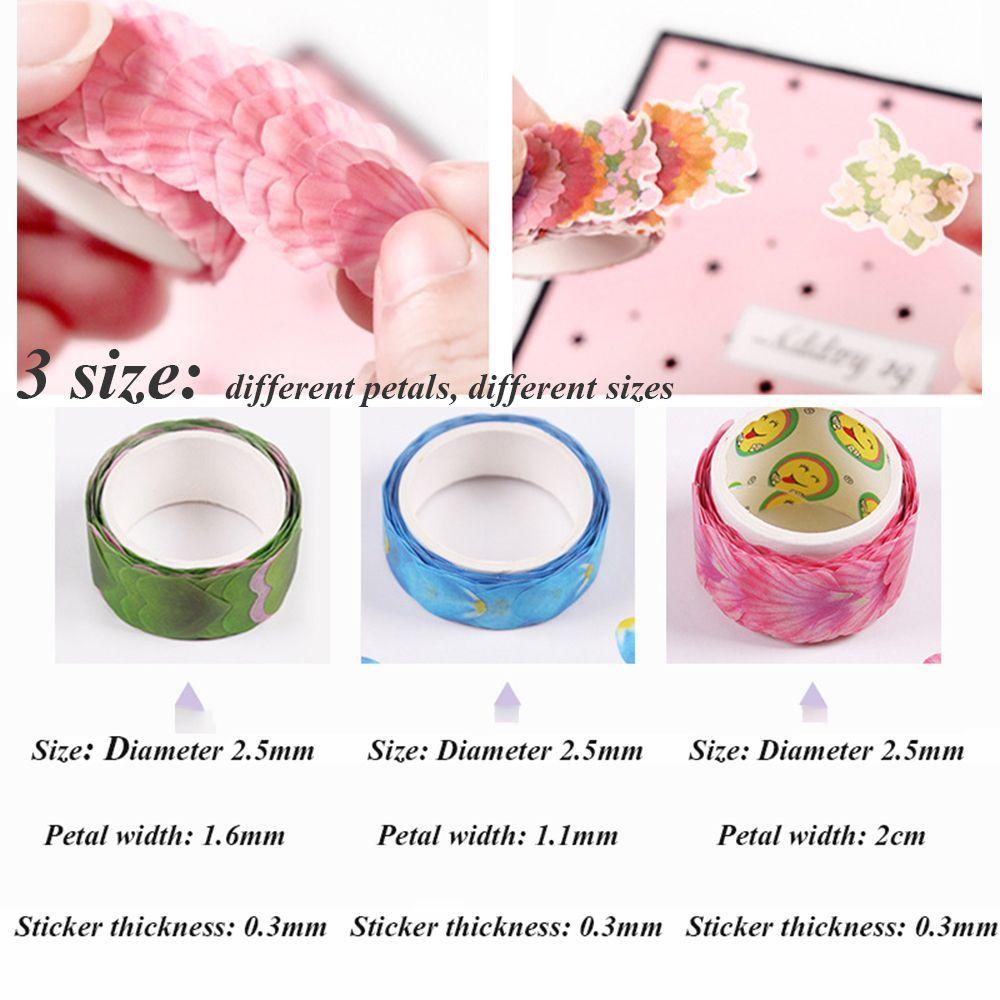 200PCS DIY Stylish Decorative Sticky Paper Scrapbooking Flower Petals Tape Masking Tape
