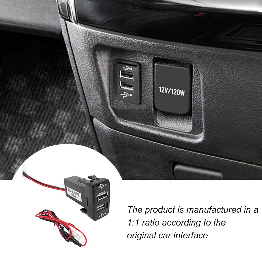 Car Charger Dual USB Charging Adapter 12V 2.1A USB Charging Wired Portable Socket