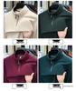 Woodpecker Men's Double-Sided Velvet Half-Zip Stand Collar Warm Long-Sleeve T-Shirt