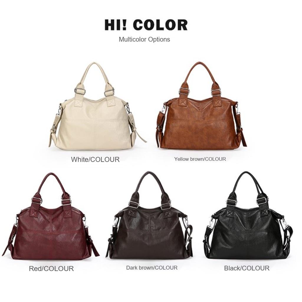 Handbag Women PU Large Capacity Adjustable Strap Office Daily