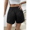 Women's  Summer Solid Color Casual Loose Shorts, Elastic Waist Lace-up, Minimalist Fashion Basic Versatile Home Shorts