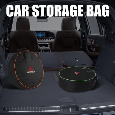 For Ralliart Lancer EX Outlander ASX Competition Xpander Outlander Colt EVO Round Car Cable Harness Storage Bag Case