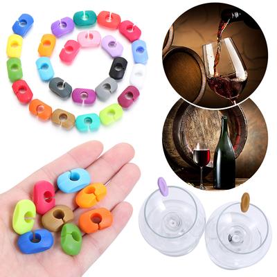 8/12/24 Colorful Silicone Red Wine Glass Marker Creative Drinking Glass Identification Tag Cup Labels Bar Party Wedding Supplies