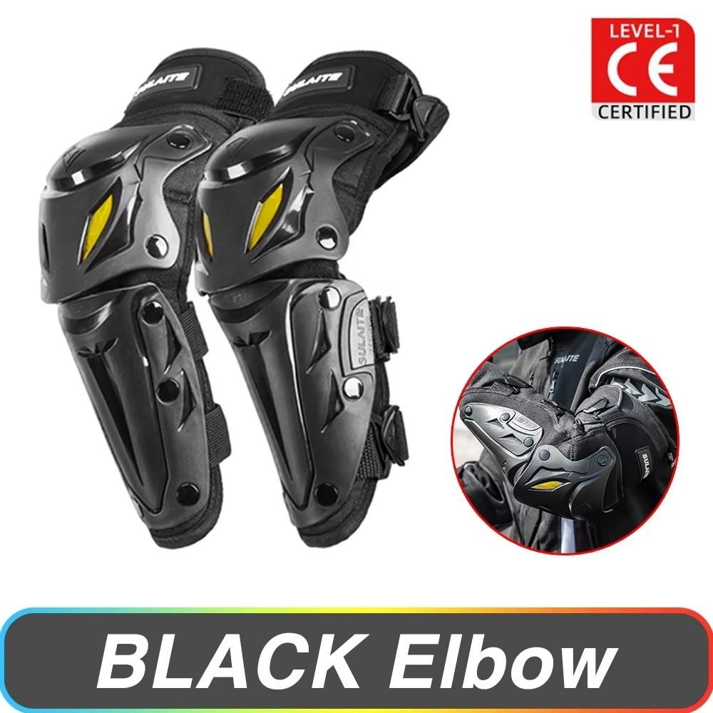Adjustable Motorcycle Elbow Pads Anti-Fall Knee Elbow Pads  Motocross Riding 1201 Black Elbow Pad