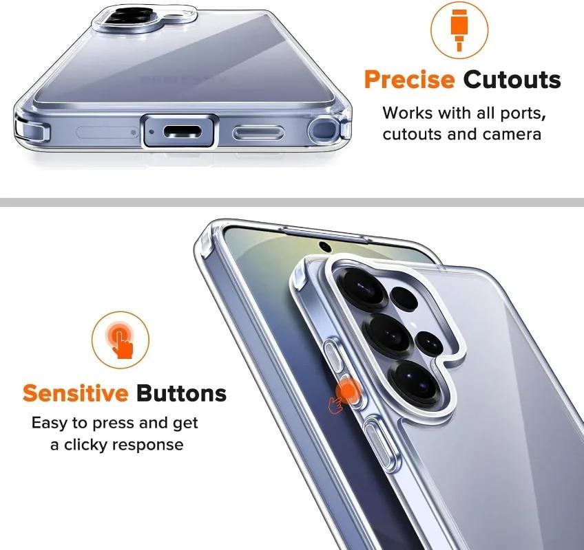 Crystal Clear Transparent TPU Phone Case for Samsung Galaxy S26 S26Plus S26Ultra Soft TPU/Hard PC Protective Cases Accessories