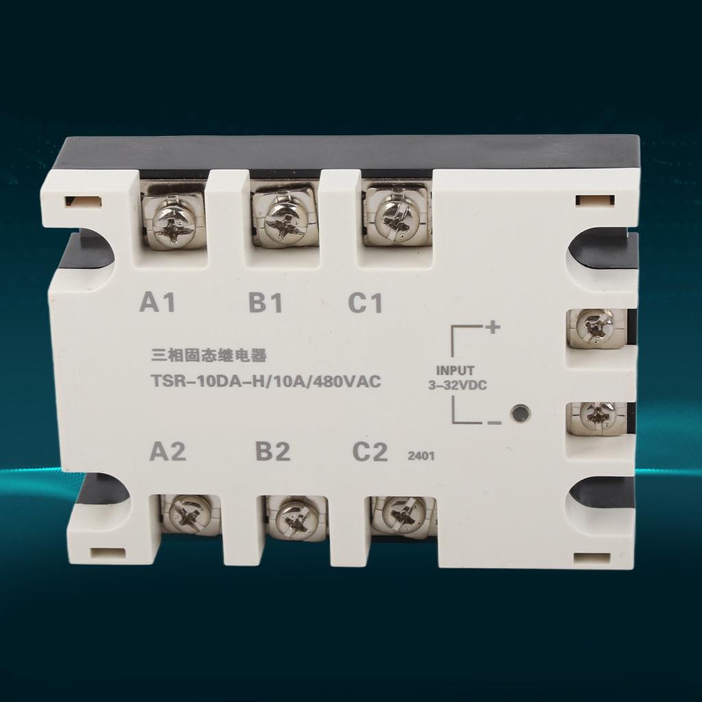 3 Phase 10A DC AC Solid State Relay SSR Input 3‑32VDC Load 24‑480VAC TSR‑10DA H