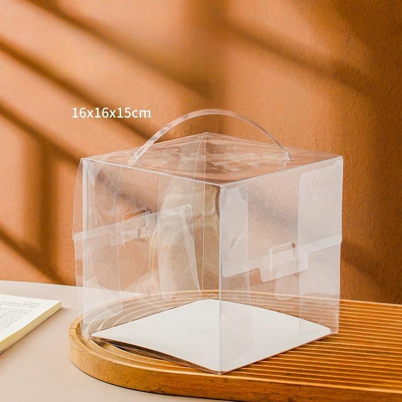 Hochtransparente integrierte Hand-Kuchenbox, Mehrere Spezifikationen optional, Puffpapier-Muffin-Verpackungsbox, Ausgebackene Dessert-Präsentations-Geschenkbox