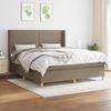 3131933 vidaXL Divan Bed with Mattress Taupe 180x200 Cm Fabric