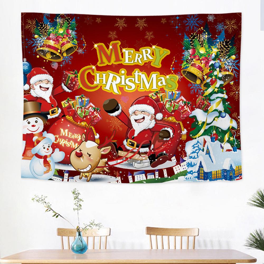 Christmas Tapestry, Christmas Decoration, Background Decoration, Living Room Decoration, Painting, Santa Claus Hanging Cloth