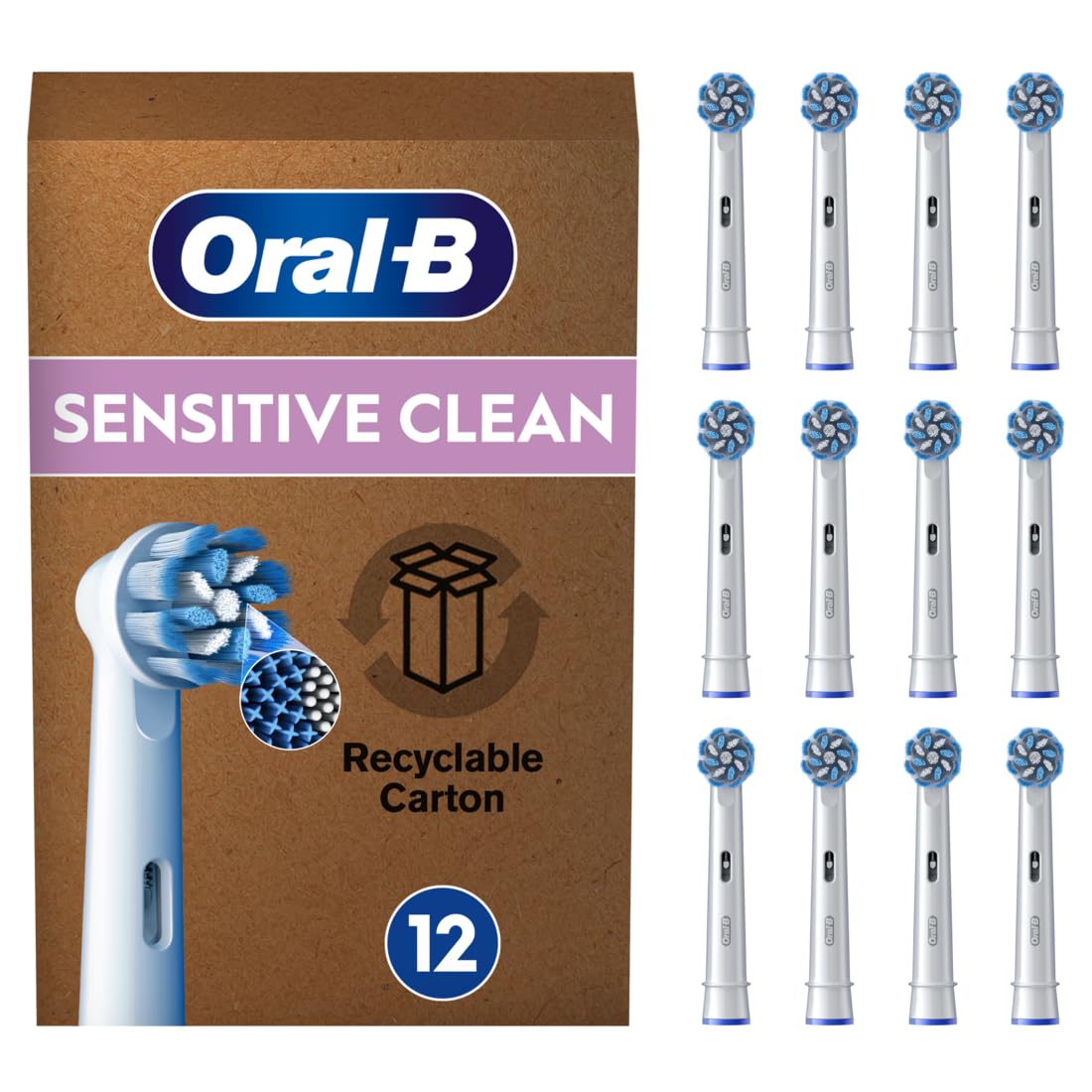 

Braun Oral-B Sensitive Clean Мягкие Сверхтонкие Щетинки Сменные Насадки, 12 Штук, EB60X-12