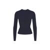 SKIMS Plain Cotton Long Sleeve T-Shirt Women tops Navy-Blue AP-TSH-0647-NVY