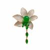 Emerald Zircon Lotus Fringed Brooch Women'S Fashion Exaggerated Wedding Dinner Clothing Accessories Corsage