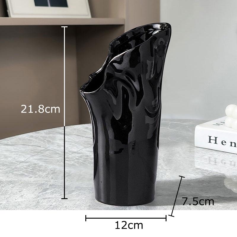 

Creative Modern Ceramic Vase Floral Plant Pot Table Decoration Flowers Arrangement Artificial Flower Vases Room Aesthetic Decor чорний
