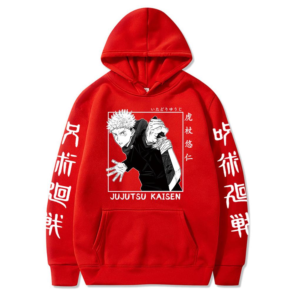 Japan Anime Hoodies Jujutsu Kaisen Graphic Vintage Oversized Hooded Hip Hop Long Sleeves Hoodie Men Women Clothes
